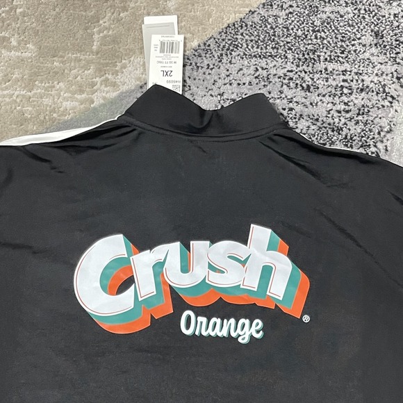 Adidas Crush Orange Track Jacket Mens 2XL Black White Sports Full Zip Primegreen
